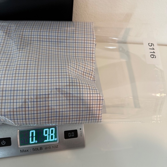 Lorenzo Uomo Dress Shirt Men 17.5 NEW White Trim Fit Check Button Up Long Sleeve - Picture 13 of 13